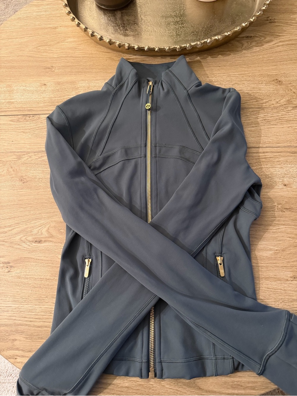 lululemon athletica dark green Jacket with Gold zipper
